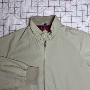 COOPER SPORTSWEAR Mens Beige‎ Harrington Jacket Plaid Lined Size XL